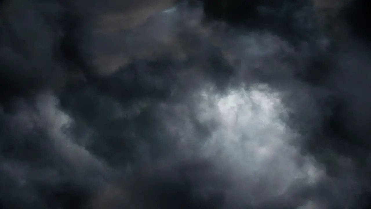 4k thunderstorm Cumulus Clouds Moving Fast With Lightning Storm View