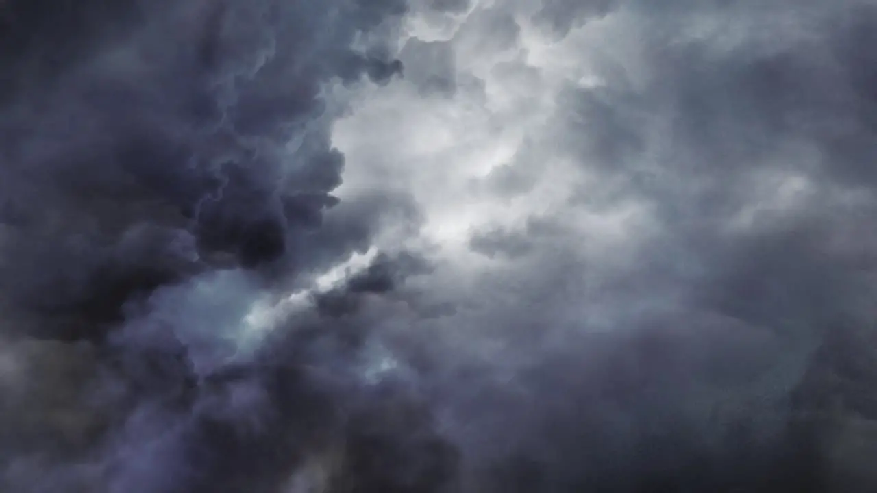 view of a thunderstorm that occurs in a cumulus cloud in the sky