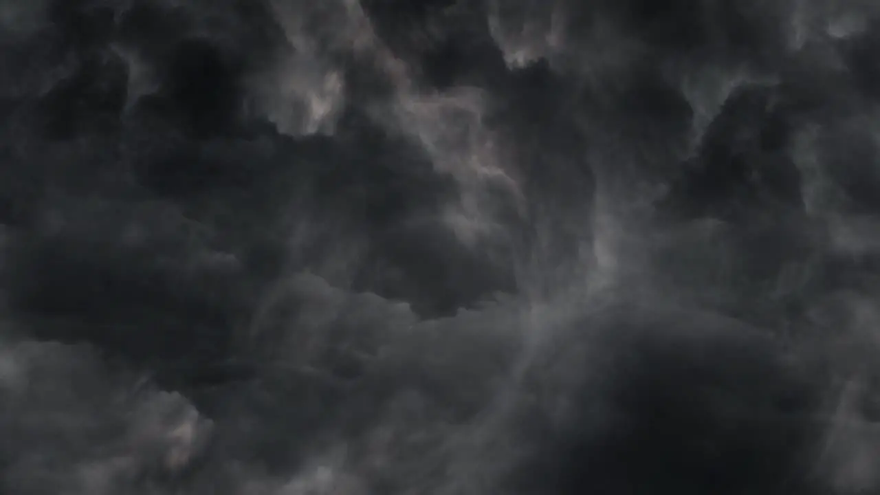 thunderstorm inside cumulonimbus clouds view inside