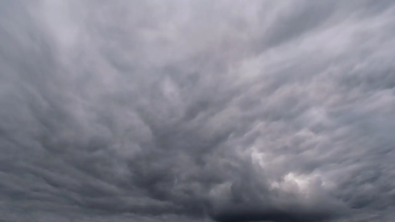 Dangerous and scary storm clouds sailling through sky time lapse shot