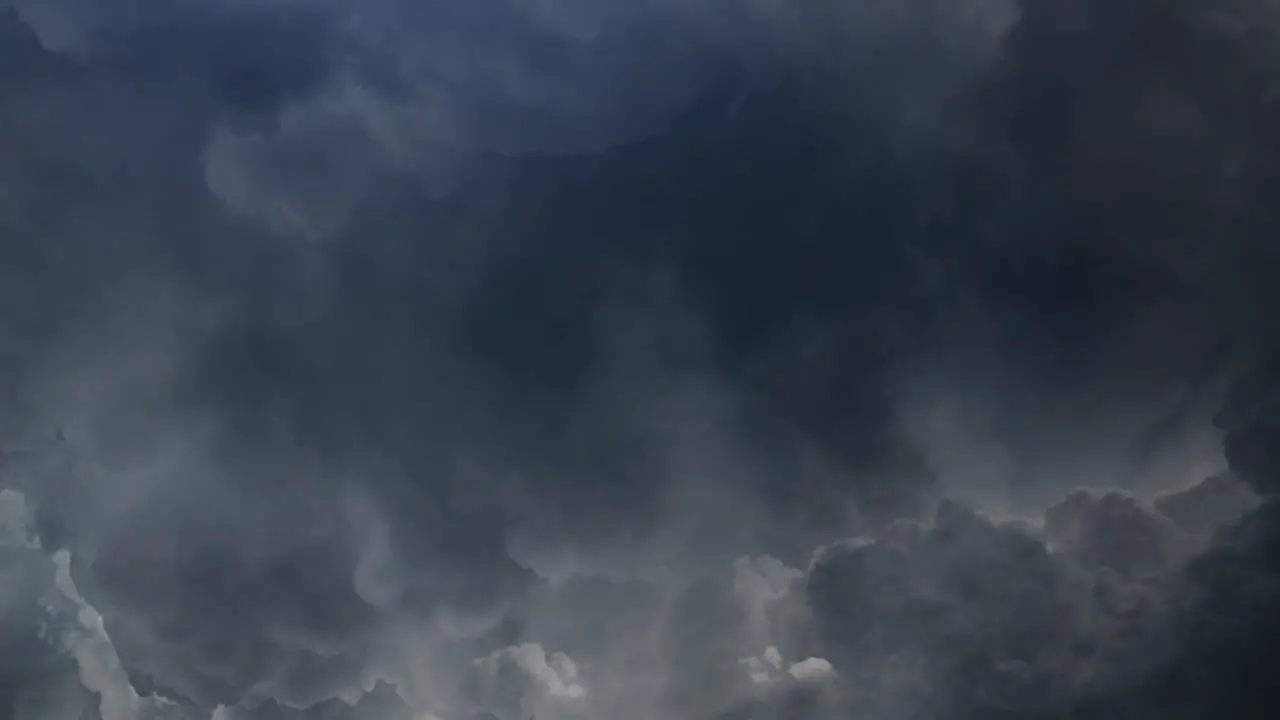 thunderstorm dark clouds moving in the sky with lightning flashes 4K