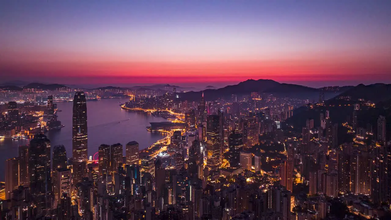 Hong Kong harbour city with Time Lapse