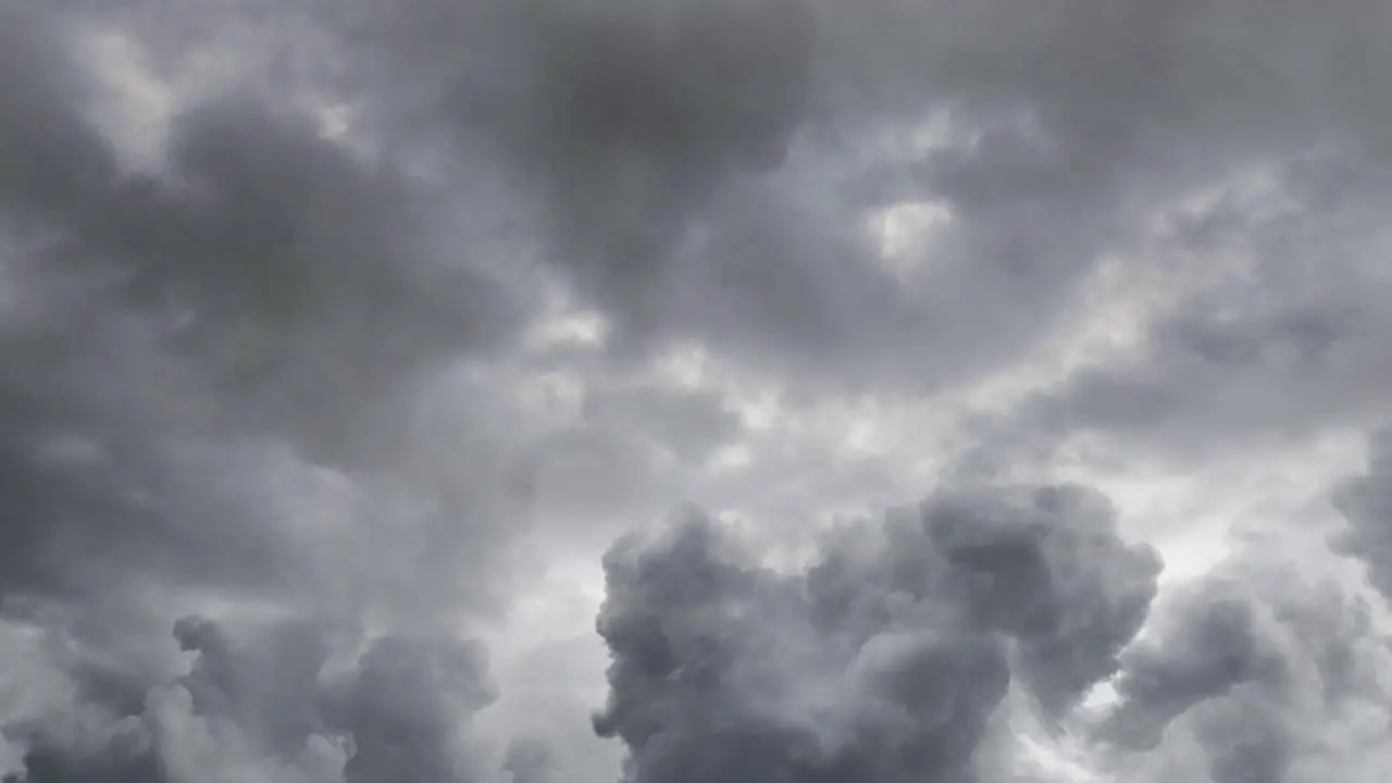 view of Lightning storm on dark clouds 4k