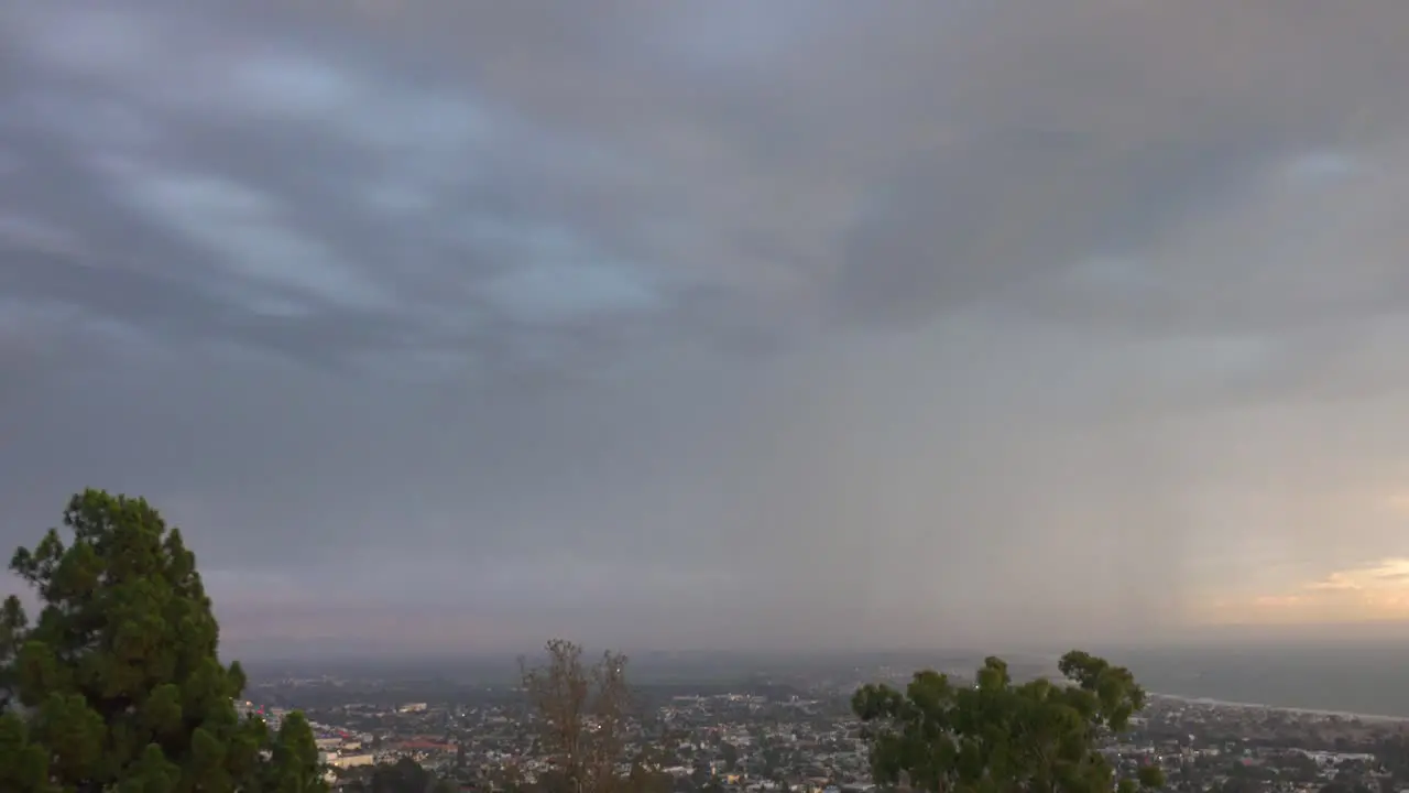 Lightning Strikes Over The City Of Ventura California During A Large Electrical Storm