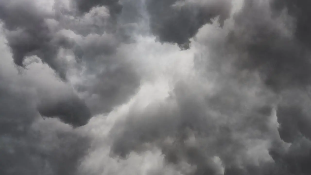 lightning strikes within the thick clouds