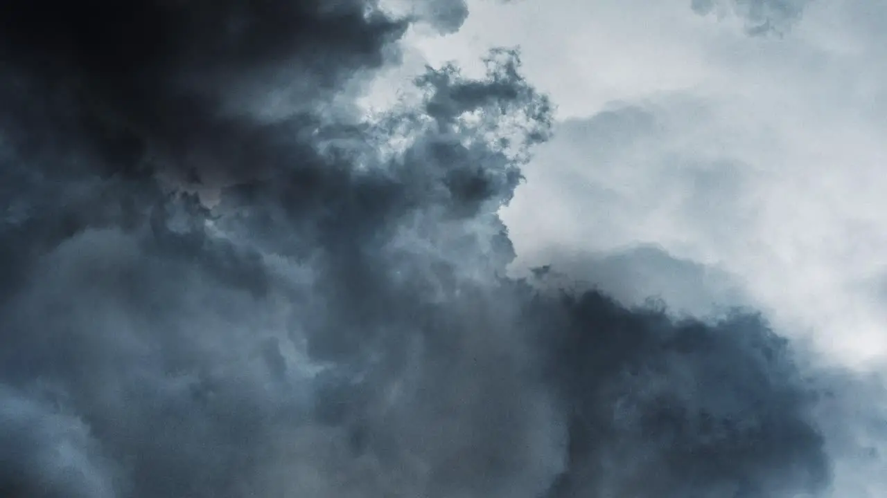 animated thunderstorm in cumulonimbus clouds in the sky