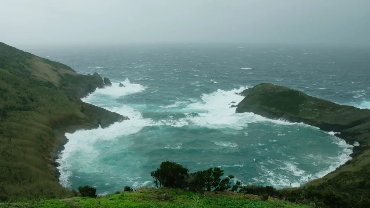 A stormy Azorean coastline from Monte da Guia Horta Azores