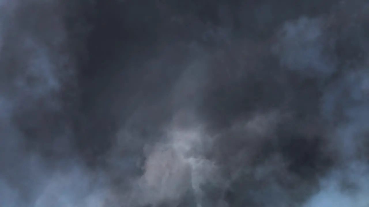 lightning striking within the moving dark clouds