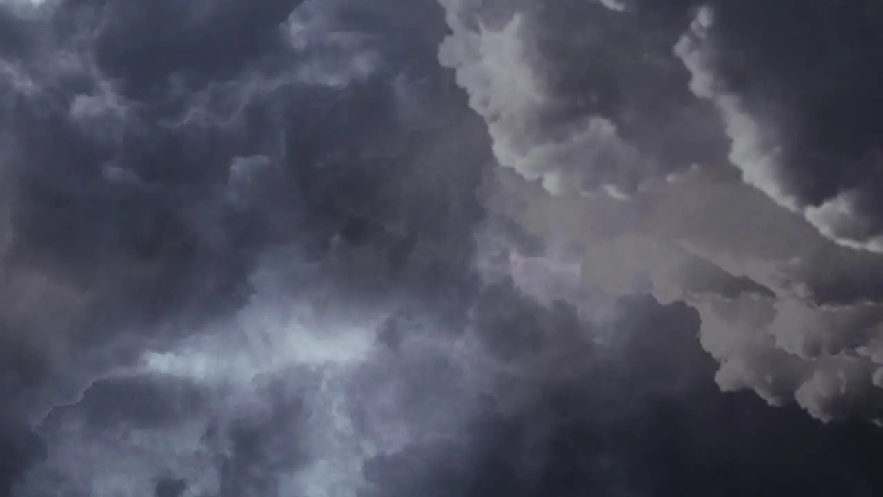 View of dark cumulonimbus clouds and thunderstorm