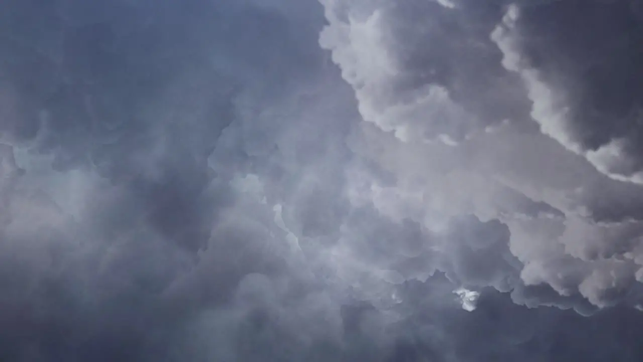 4k view of thunderstorm in the dark gray cloud in the sky with lightning