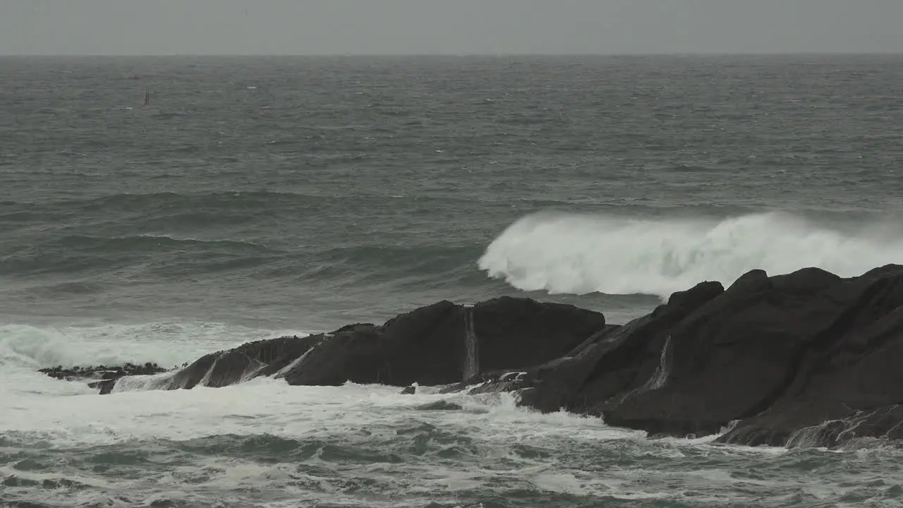 Oregon Sea Waves On Rocks