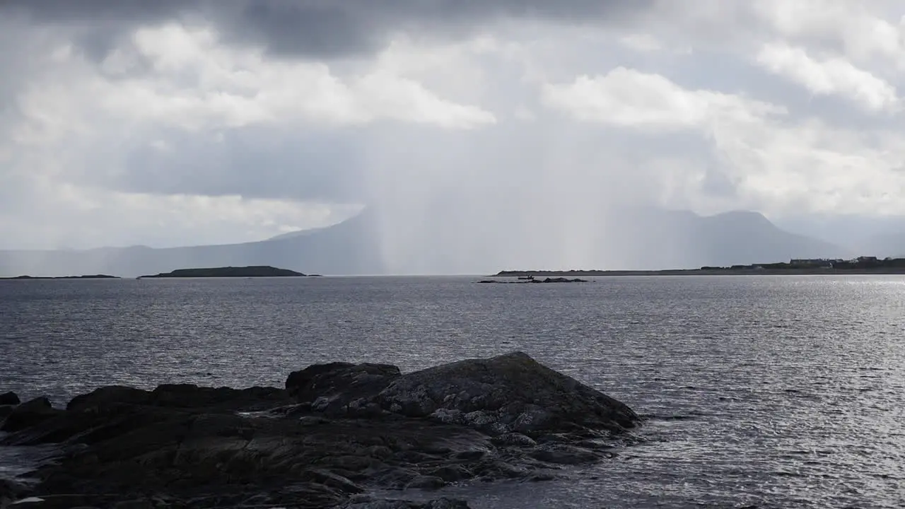 Ireland County Galway Dramatic Rain In Distance