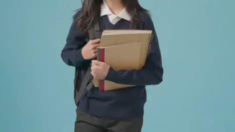 Defocused Mid Shot of Boy Dressed for School