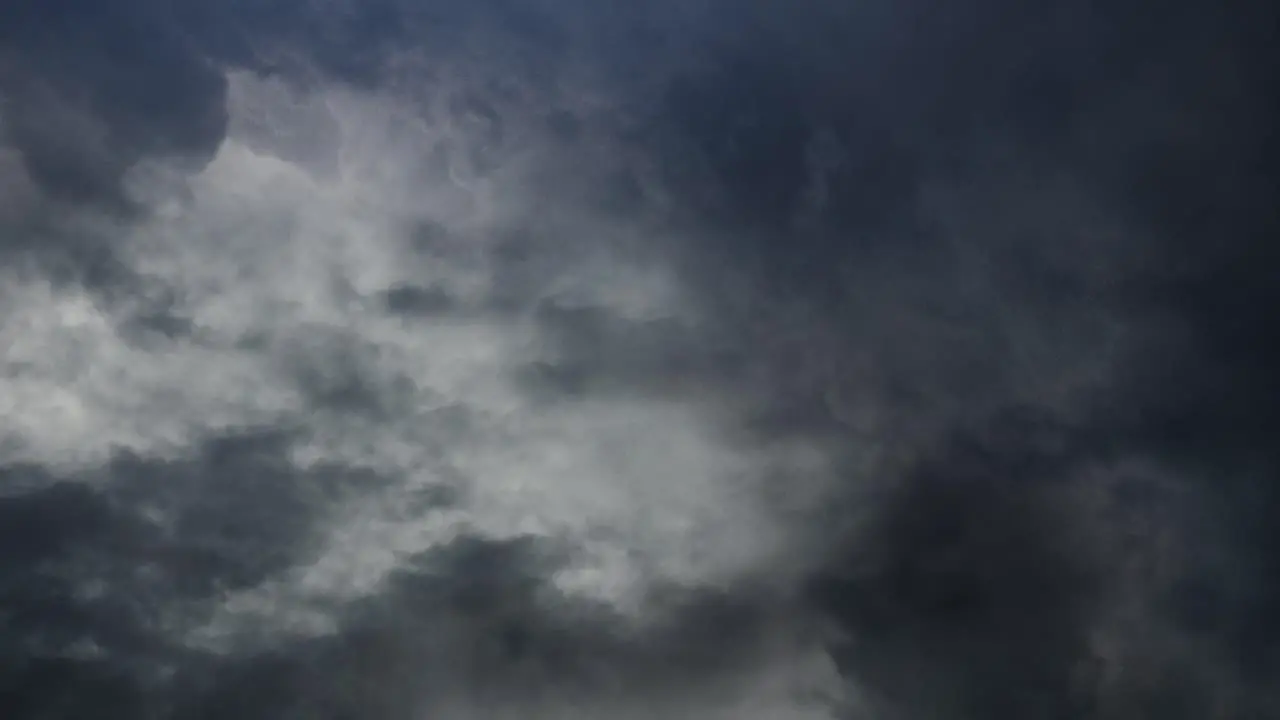 4K dark sky and moving clouds thunderstorm