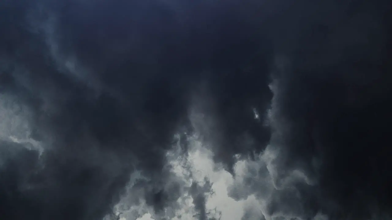 4K thunderstorm  inside cumulonimbus clouds before it rains