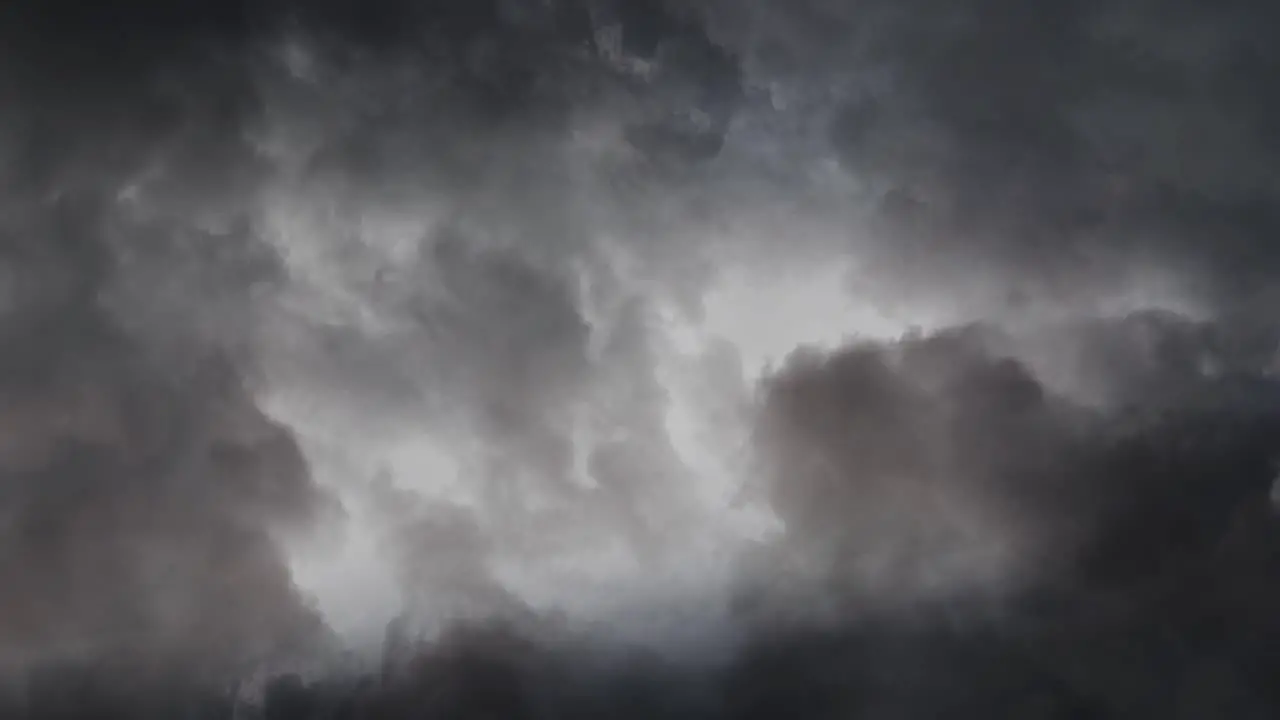 Thunderstorms lightning in dark sky 4k