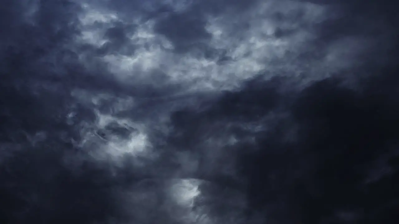 thunderstorms weather changes in dark clouds and lightning strikes in the sky