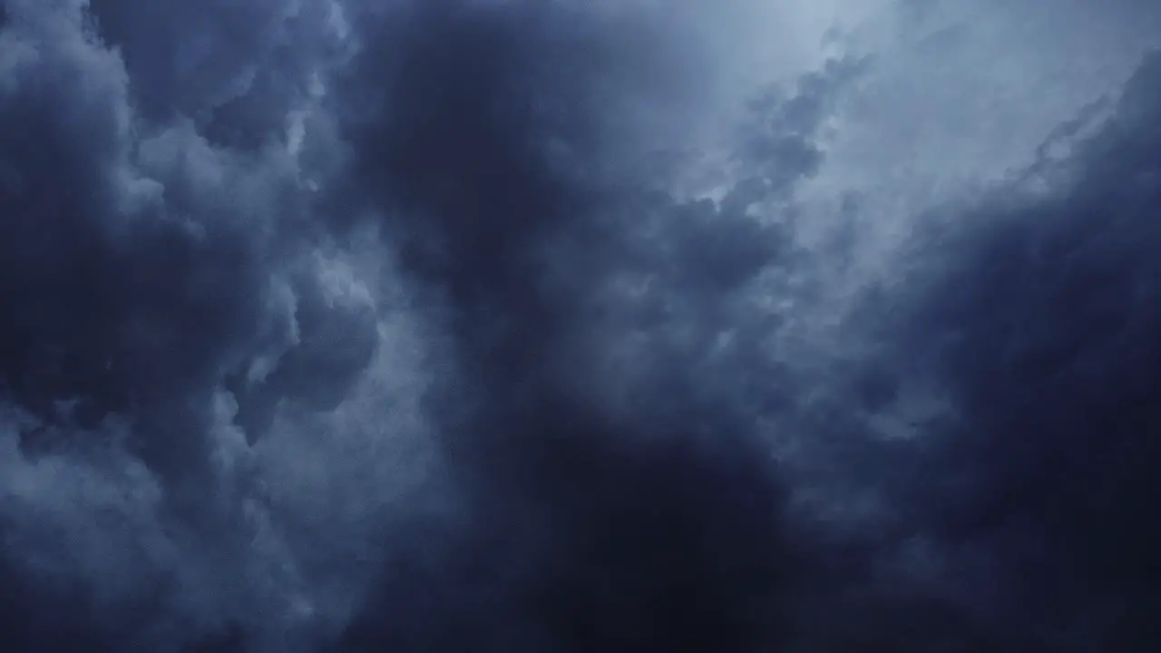 timelapse dark sky and cumulonimbus clouds moving with thunderstorm