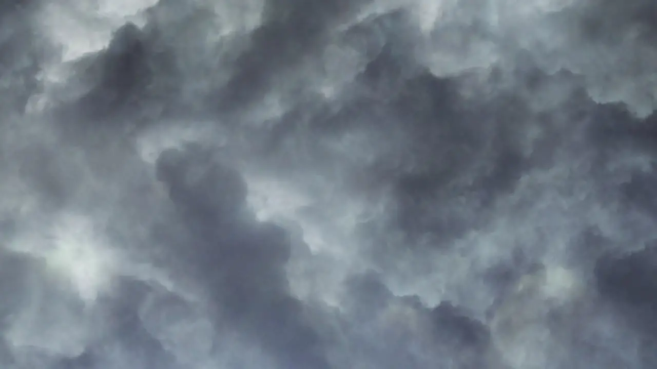 Storm Over Field on the Gray Clouds 4K Lightning Hurricane