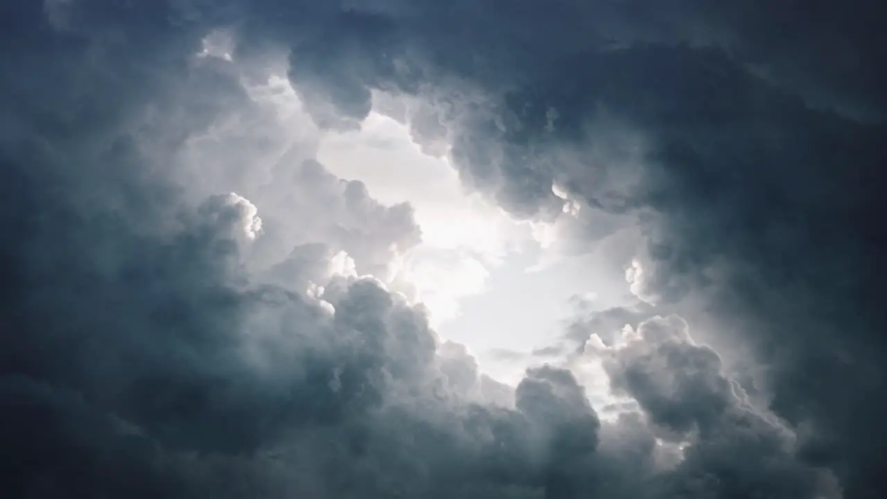 4k Thunderstorm Clouds With Lightning