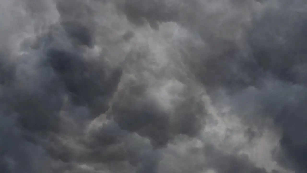 Heavy Lightning Storm and gray dark clouds