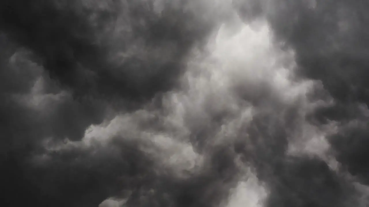 Lightning storm and black clouds