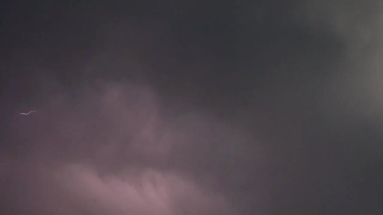 Slow motion of multiple lightning bolts during an evening summer storm