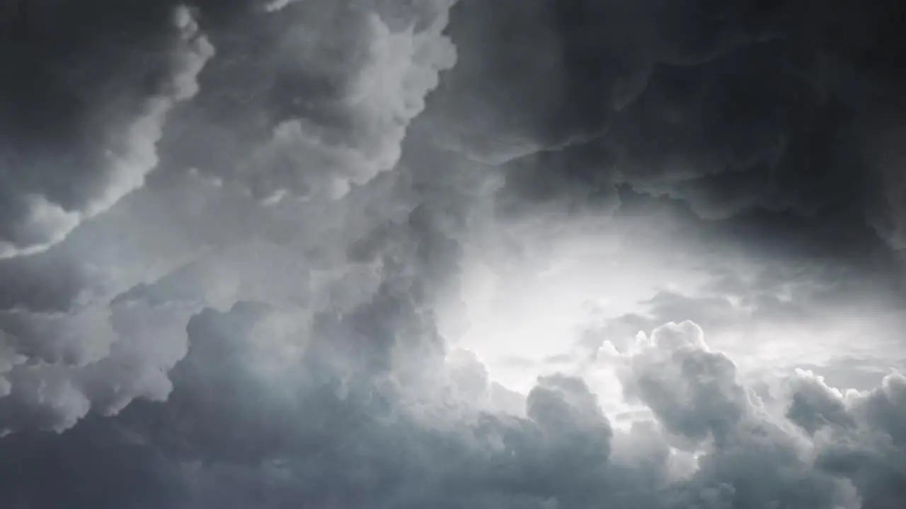 Dark clouds and a flash of lightning