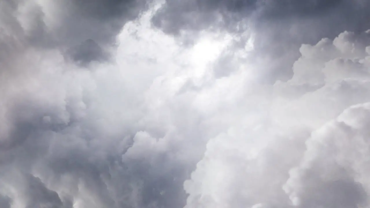 view of a flash of lightning in the cumulonimbus cloud