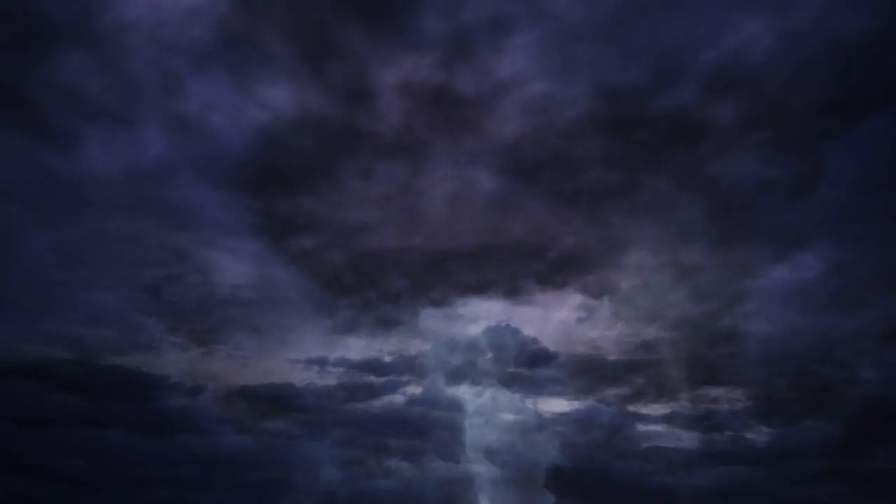 timelapse of a thunderstorm in the dark sky