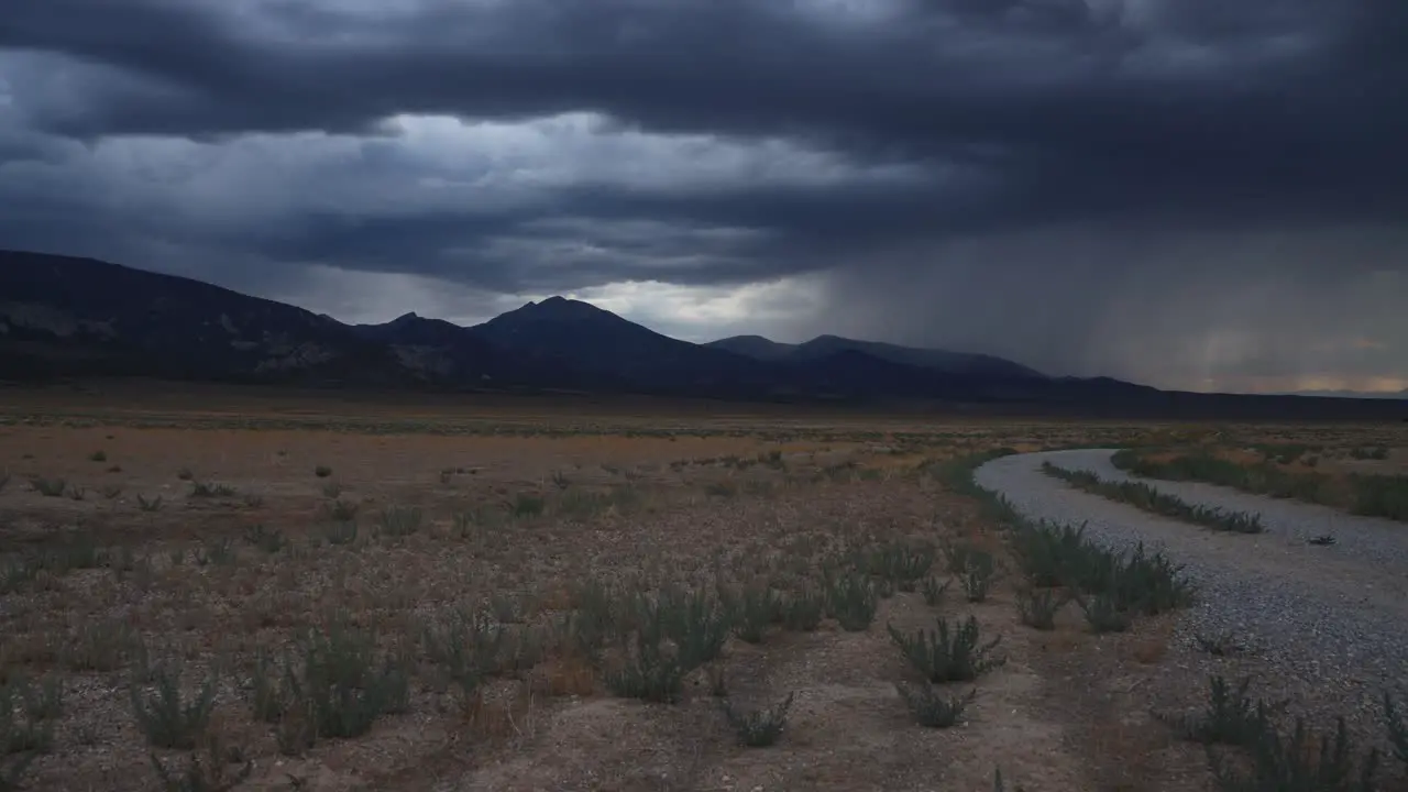 Rainclouds gather over Great Basin National Park and the Snake Mountain Range near Baker Nevada