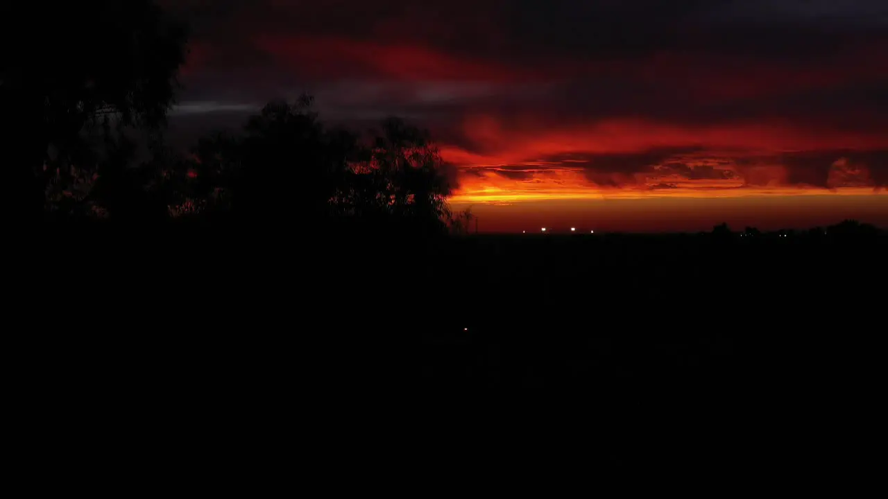 Phoenix Arizona sunset with eucalyptus silhouette Hot summer nights