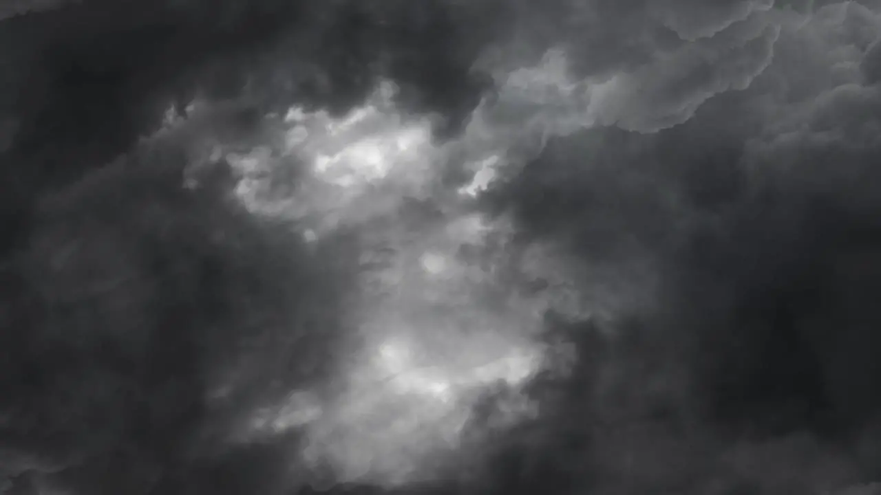 Lightning Bolt Strikes An Storm dark Clouds 4K