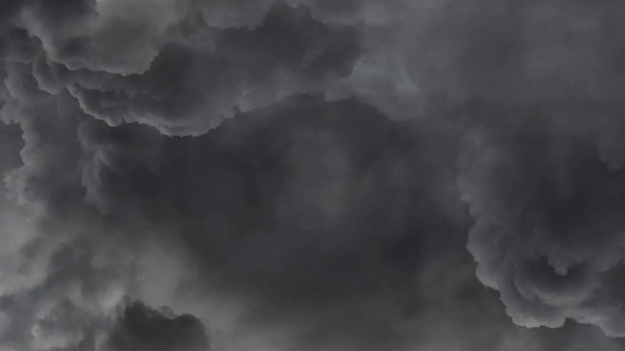 Thunderstorm and Lightning Strike dark Cumulonimbus Cloud