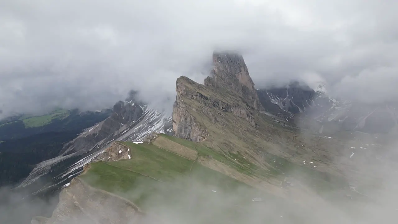 Dolomites Seceda mountains in Val Gardena Italy