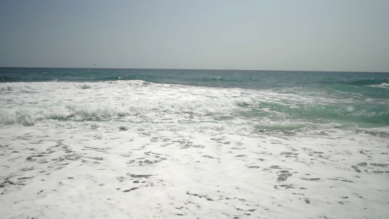 Stormy sea with big waves