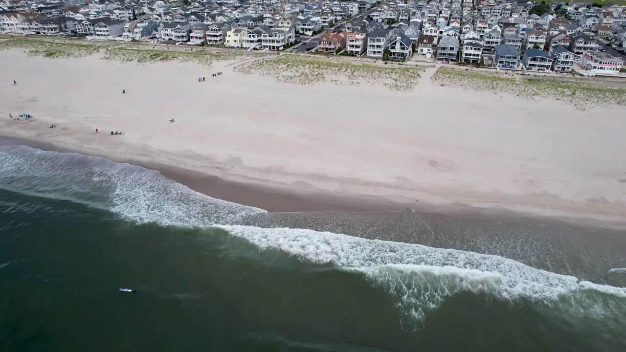 Aerial view of a surfer waiting to catch the perfect wave at the Jersey Shore