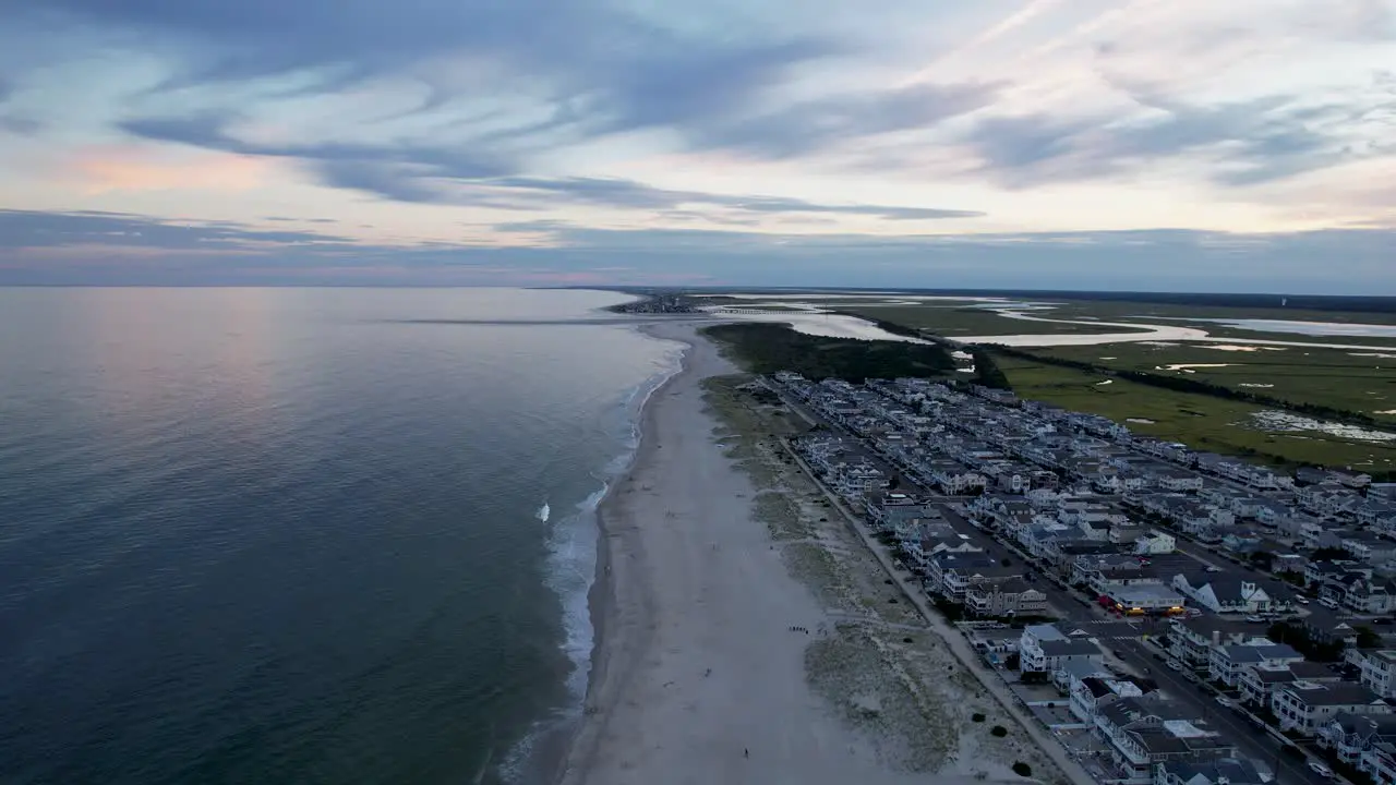 A colorful sky at the Jersey Shore on a warm summer night