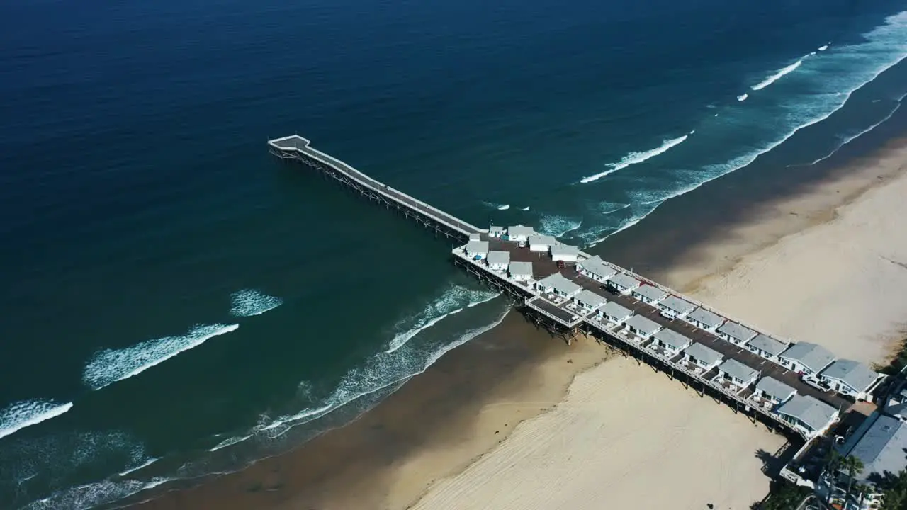 Aerial of empty abandoned beaches of southern california with no one during covid19 6