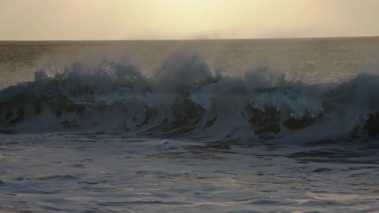 Beautiful Slow Motion Slo Mo Ocean Waves Crashing And Breaking Off The Sea Shore In Hawaii