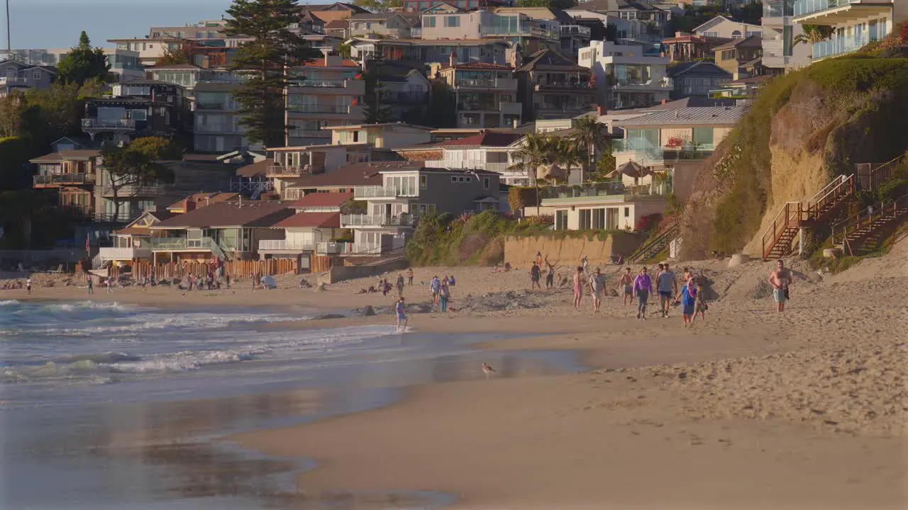 People walking along the beach in Southern California