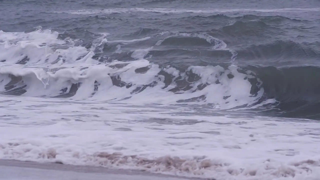 Powerful Ocean Wave Breaking Off Shore slow motion