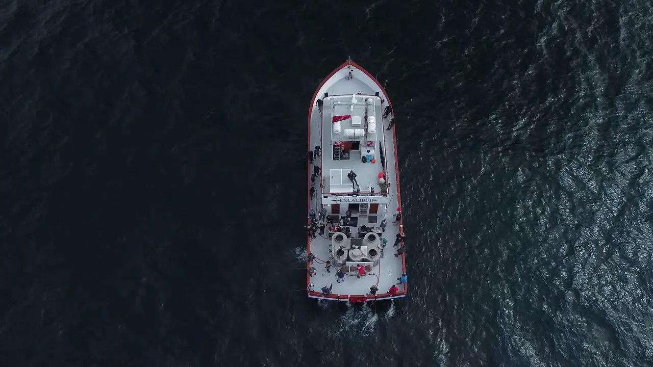 Excalibur Sportfishing Overhead Drone shot Boat rocking back and fourth