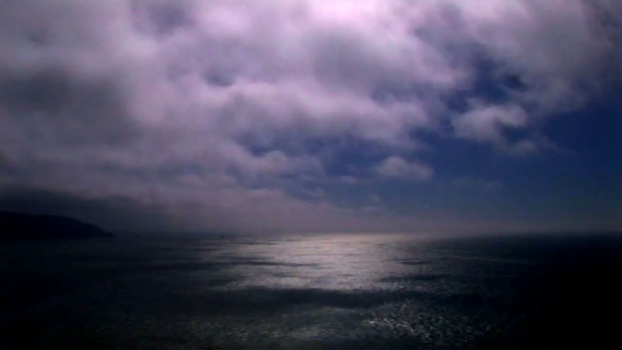 Timelapse of clouds moving over the ocean