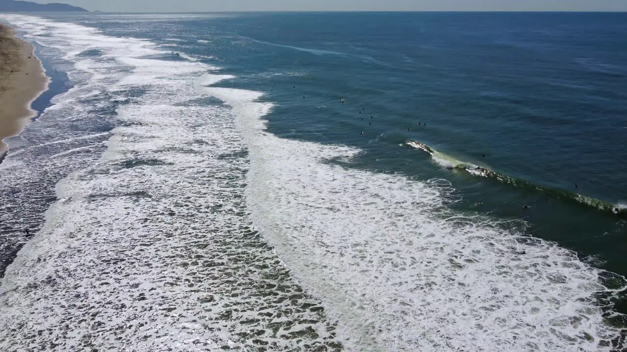 Turquoise Waters Of Ocean Beach Gently Hitting The Sandy Shoreline In San Francisco California