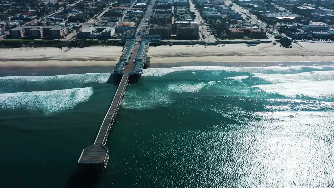 Aerial of empty abandoned beaches of southern california with no one during covid19 4