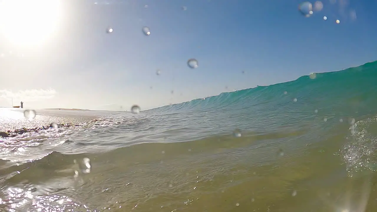 Ocean Waves Rolling And Splashing In Slow Motion