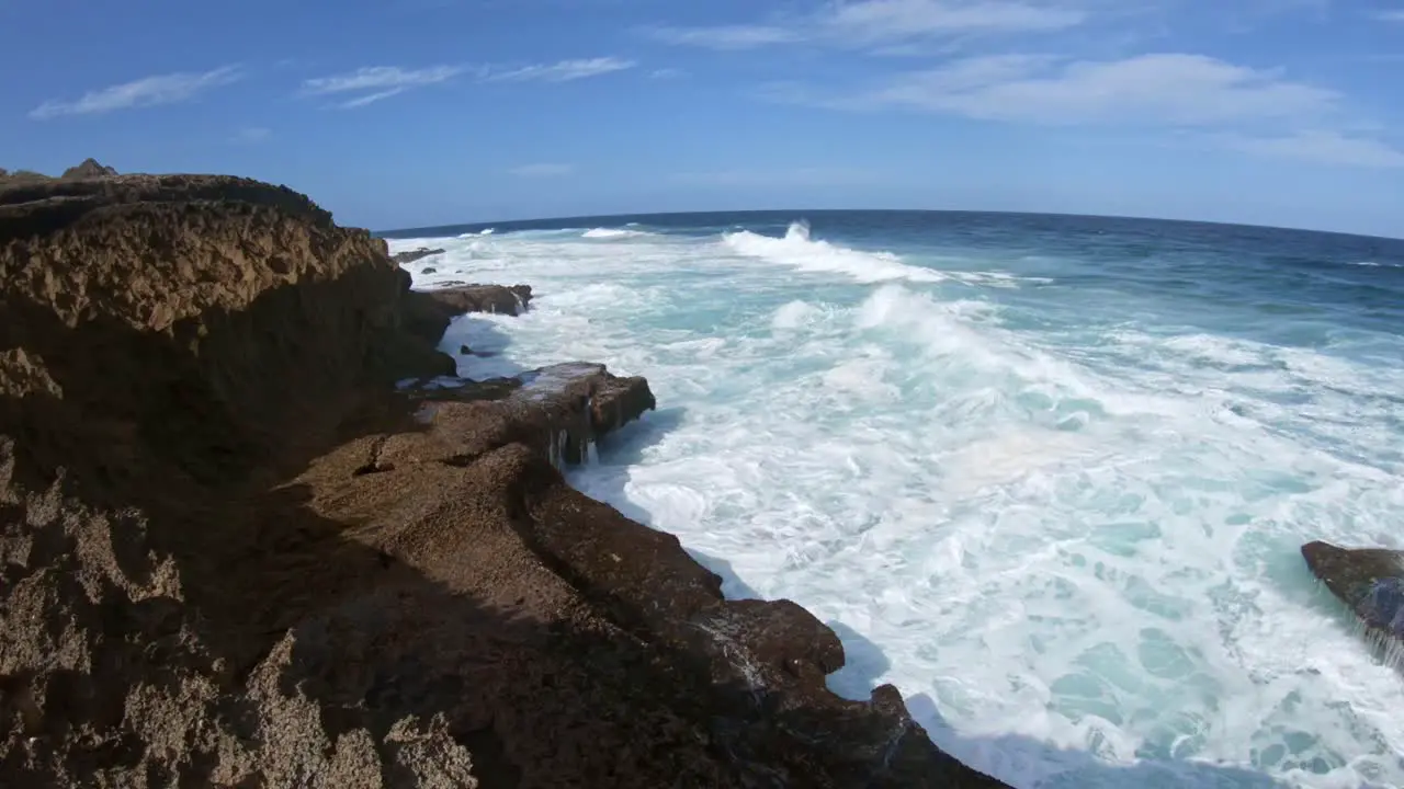 Waves crushing on rocks along the African coast line in 120fps