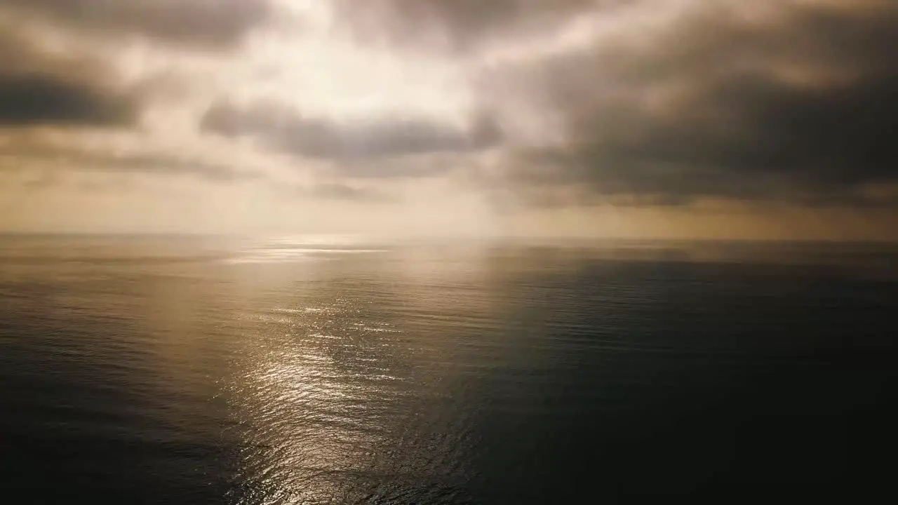 Aerial Over Fog On A Golden Calm Ocean Scene Suggests Inspiration And Wonder