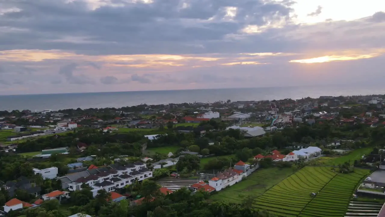 Timelapse sunset over Canggu Bali Indonesia